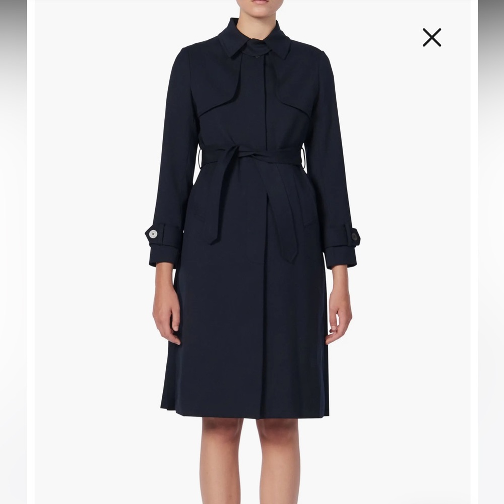 Sandro Pleat-Back Trench Coat nwt size 40 navy